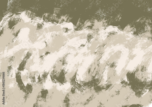 Modern Abstract Expressionist Painting with Dynamic Brush Strokes, Earthy Green, Beige, and Deep Red Colors for Artistic and Editorial Backgrounds