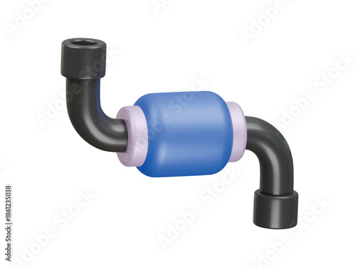 center pipe connection icon 3d illustration render