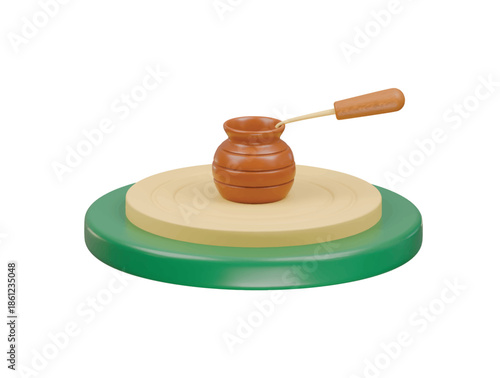 ceramic carving icon 3d illustration render