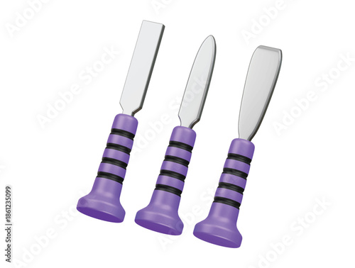 wood carving tools icon 3d illustration render