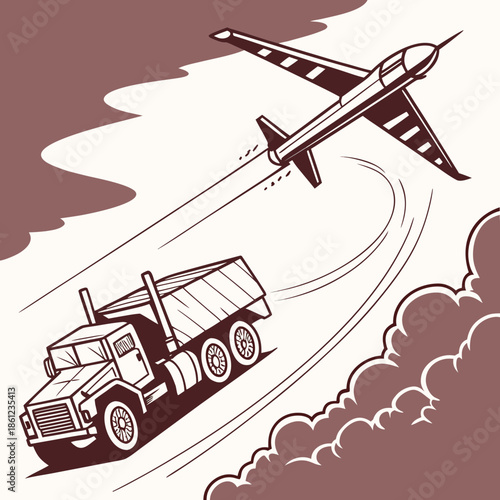 Ground based missile launcher intercepting uav mid air