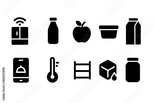 Smart home silhouette icon set. Wireless, device control icons silhouette collection.