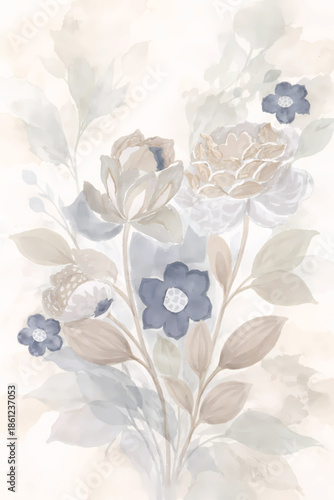 allover floral tressing design for printing
