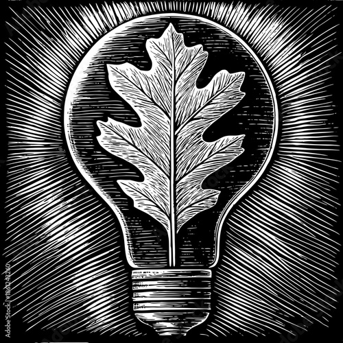 September Learning Icon with an Oak Leaf Blended into an Educational Symbol Representing Strength and Knowledge