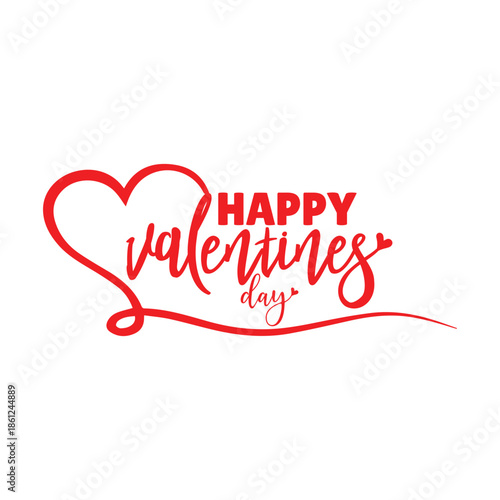 Happy valentines day, Happy valentines day beautiful text design, Happy valentines day vector illustration.