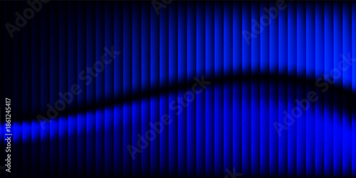 Closed silky luxury blue curtain stage background spotlight beam illuminated. Theatrical drapes. modern eps 10