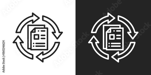 document sync Icon In Black And White Line Style