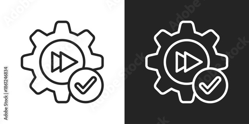 system update Icon In Black And White Line Style