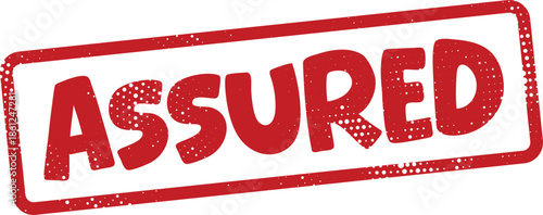 assured stamp with red border and lettering