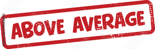 Red above average stamp on white background