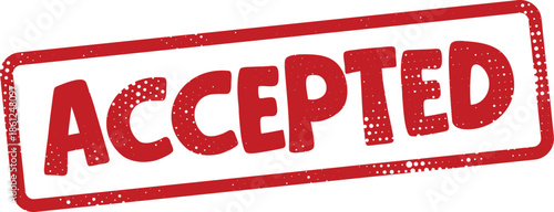 red accepted stamp on white background
