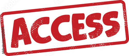 Red access stamp on white background