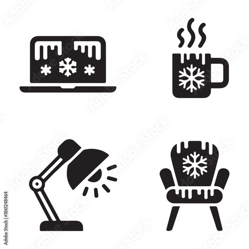 Frozen laptop icon representing cold winter workspace challenges