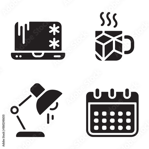 Winter calendar icon symbolizing planning during cold season