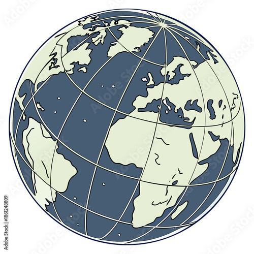 Earth globe with continents