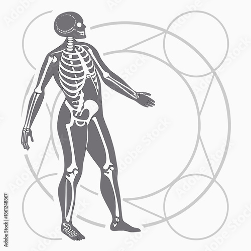 Human skeletal system illustration