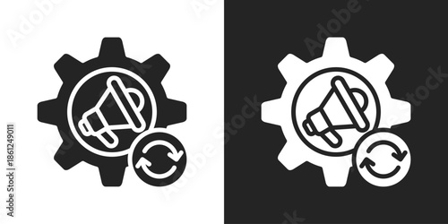 marketing Icon In Black And White Glyph Style