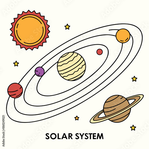 Illustration of the solar system