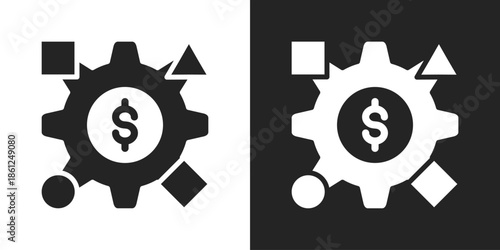 cost management Icon In Black And White Glyph Style