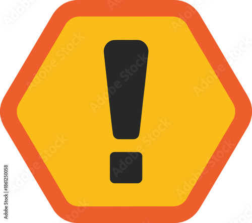 Warning Sign Vector Graphic with Exclamation Mark on Yellow Background and Orange Border ...