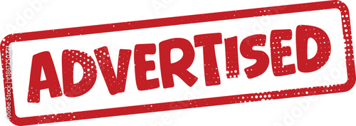 Red advertised stamp on transparent background