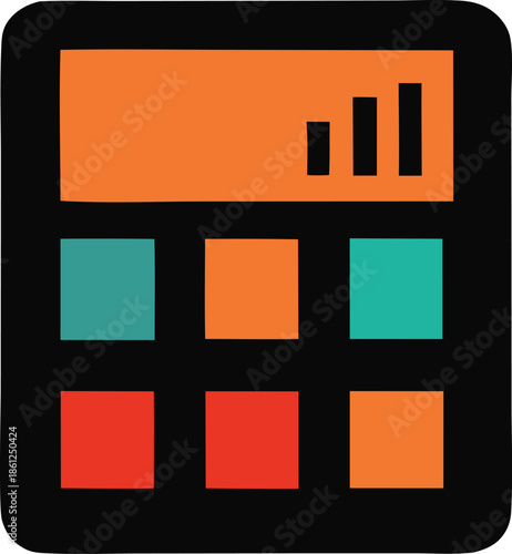 Minimal Calculator App Vector Icon Design