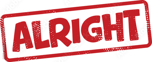 Red alright stamp on white background