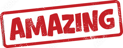 Red amazing stamp with white spots