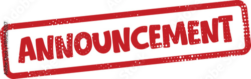 Red announcement stamp