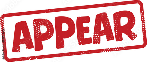 Red appear stamp on white background