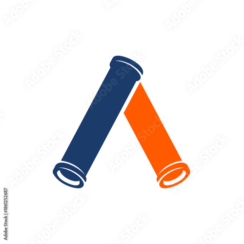 water pipe letter A logo