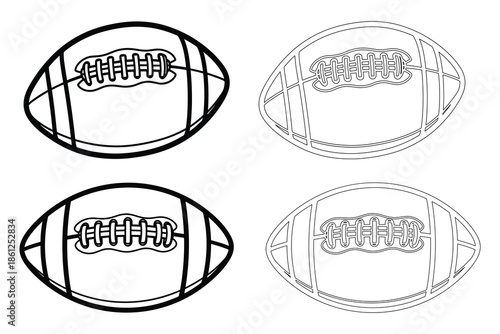 American Football Outline Icons sport game