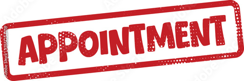 Red appointment stamp on white background