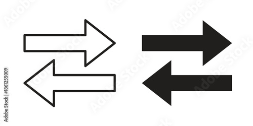 Left right direction icons symbol, logo illustration. Vector graphics set