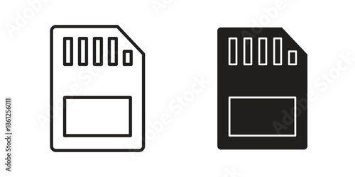 Memory card icons symbol, logo illustration. Vector graphics set
