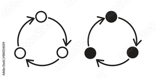 Methodology icons symbol, logo illustration. Vector graphics set