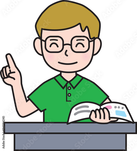 解説をする男性・吹き出し・コメント・先生