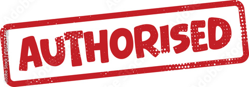 Red authorized stamp on white background