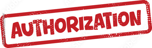 Red authorization stamp on white background