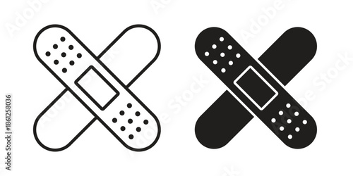 Plaster icons symbol, logo illustration. Vector graphics set