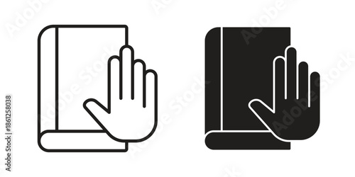 Pledge icons symbol, logo illustration. Vector graphics set