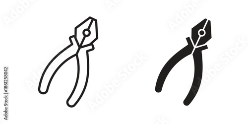 Pliers icons symbol, logo illustration. Vector graphics set