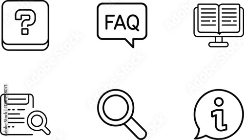 information and help icons for customer support and service guides