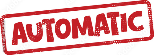 Red automatic stamp on white background