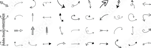 modern hand drawn arrows and directional symbols for various design applications