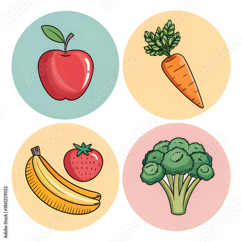 set of vegetables icons