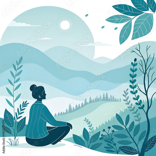 vector illustration of a tropical landscape