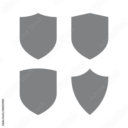 Shield icon set. Vector illustration