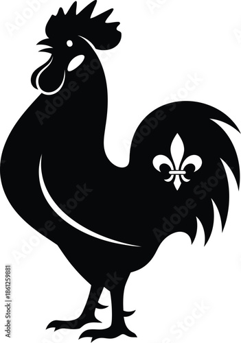 rooster vector illustration, French Language Day, French culture