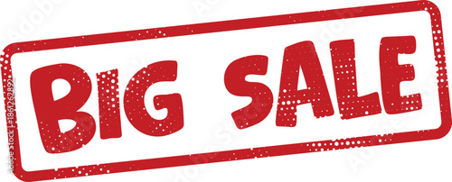 Red big sale stamp isolated on transparent background